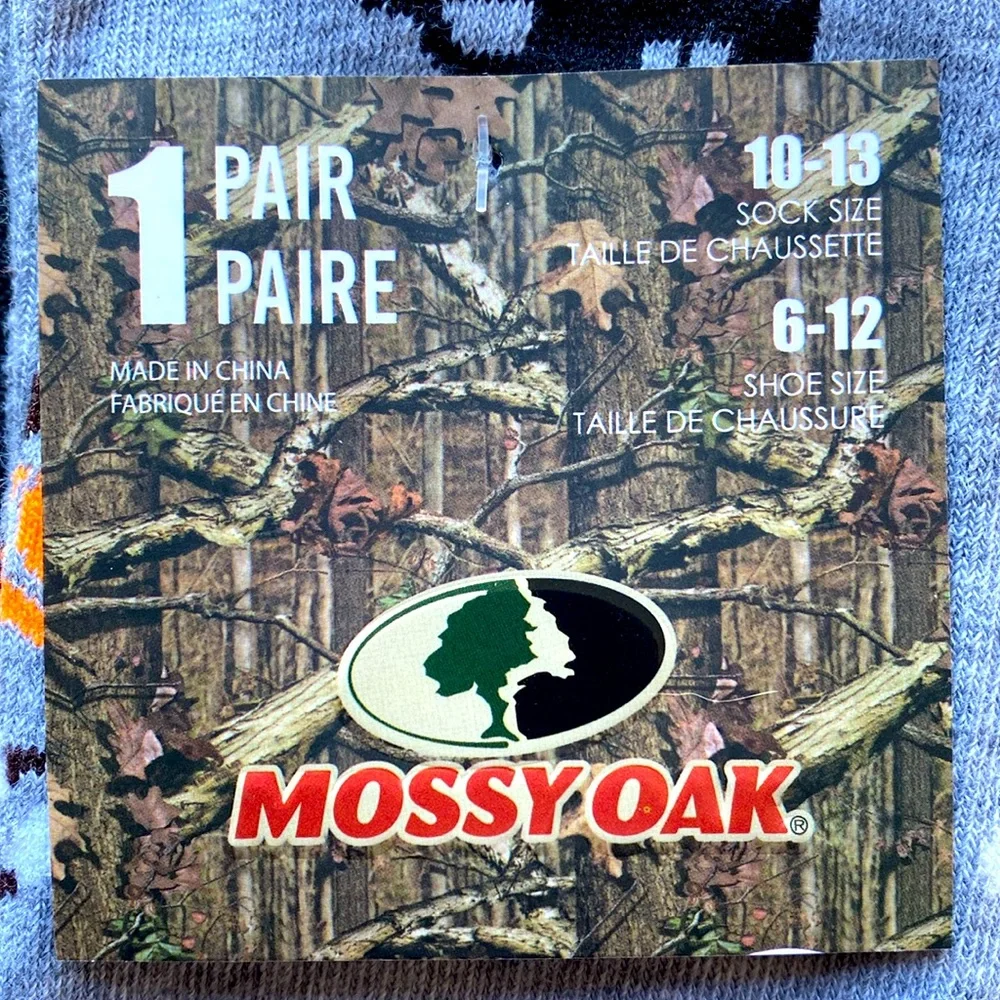 3/$18 Mossy Oak Camping, RV & Smores Funny Novelty Crew Socks - NWT